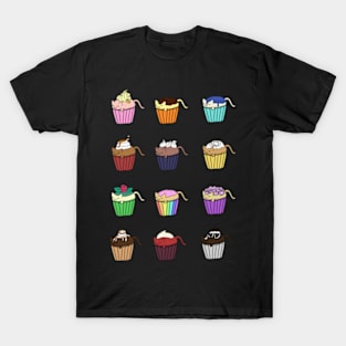 sleeping cupcake cats T-Shirt